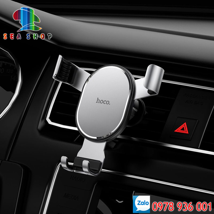 Giá đỡ điện thoại trên oto thông minh Hoco - Kẹp cửa gió chắc chắn - Cơ cấu tự động, không cần cắm nguồn điện