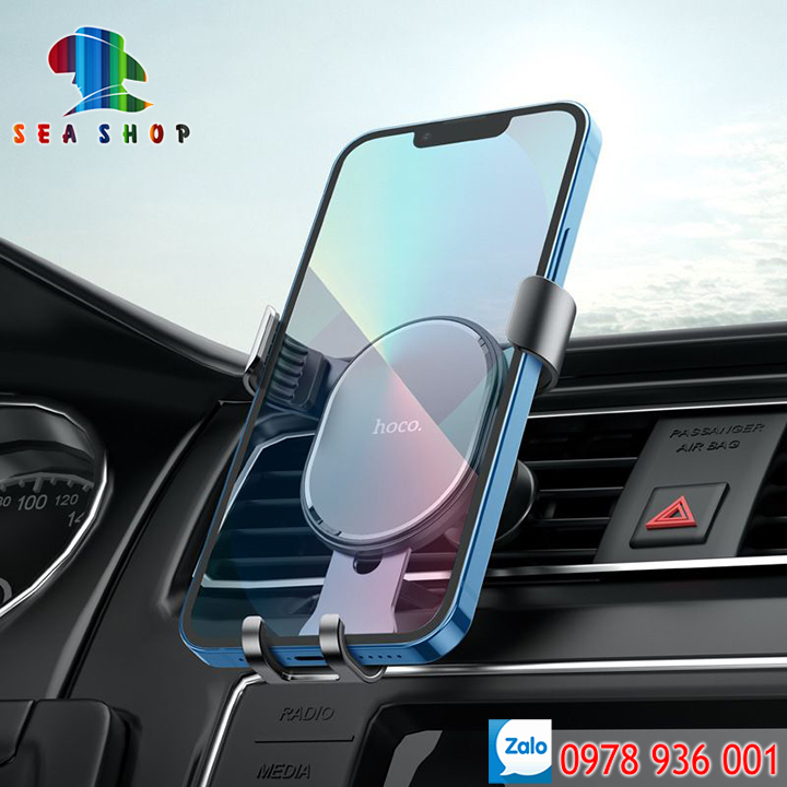 Giá đỡ điện thoại trên oto thông minh Hoco - Kẹp cửa gió chắc chắn - Cơ cấu tự động, không cần cắm nguồn điện