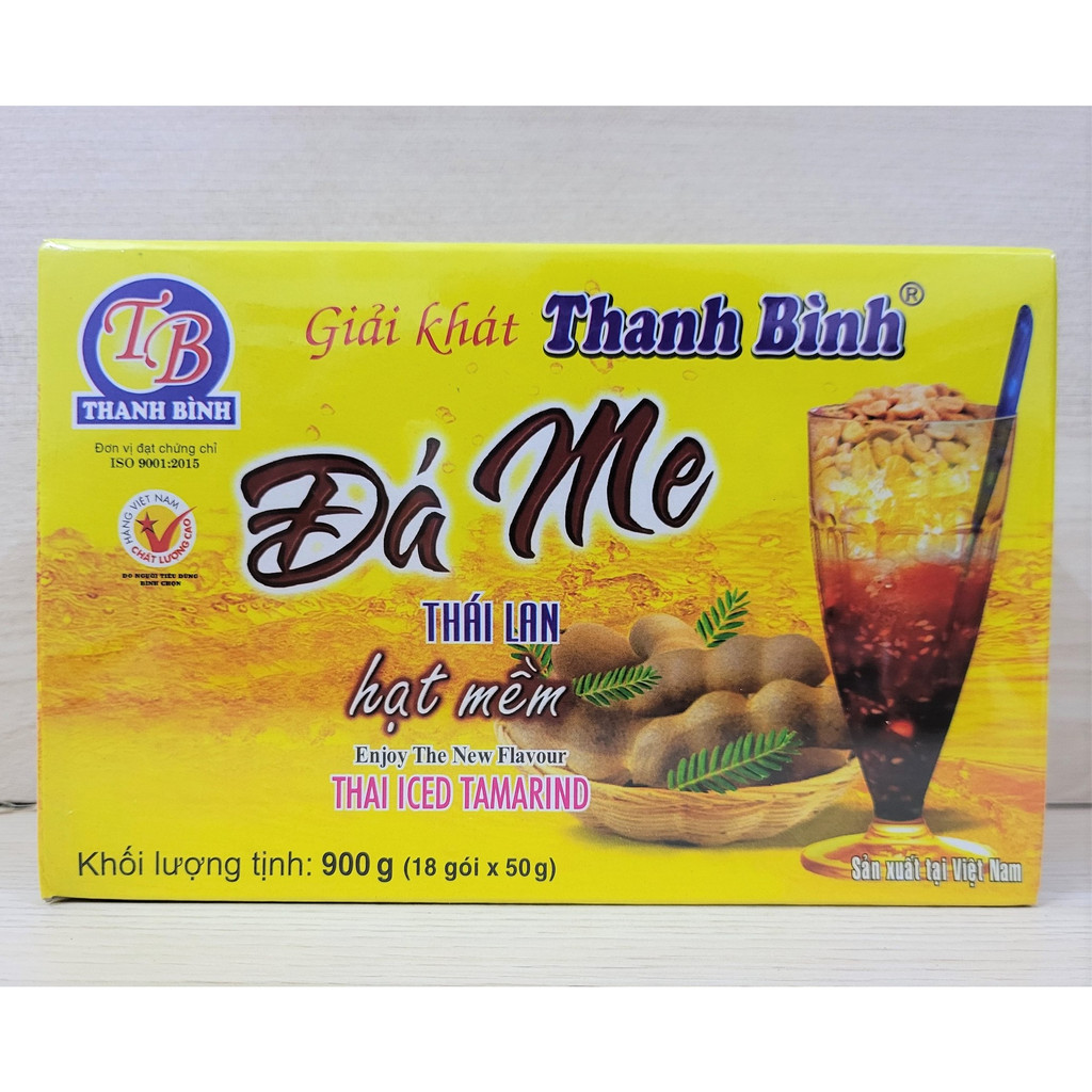 (HỘP GIẤY 900g / 18 gói) ĐÁ ME HẠT MỀM THANH BÌNH Thai Iced Tamarind