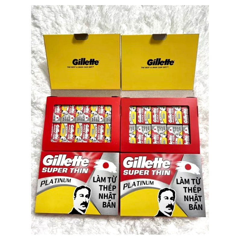 ( Hộp 100 lưỡi ) Lưỡi dao lam Gillette Super Thin - Hàng Chính Hãng 20x5
