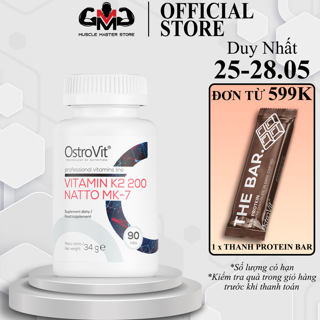 Viên Bổ Sung Vitamin K2 Săn Chắc Xương Ostrovit Vitamin K2 200 NATTO MK7 90 Viên