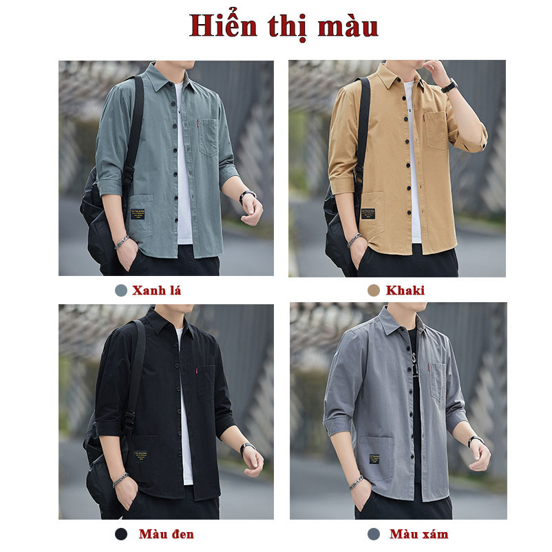 Áo sơ mi tay ngắn Áo Sơ Mi Nam Basic Chất Liệu Kaki cao cấp mềm dày dặn, Áo sơ mi nam kiểu dáng hàn quốc cực đẹp