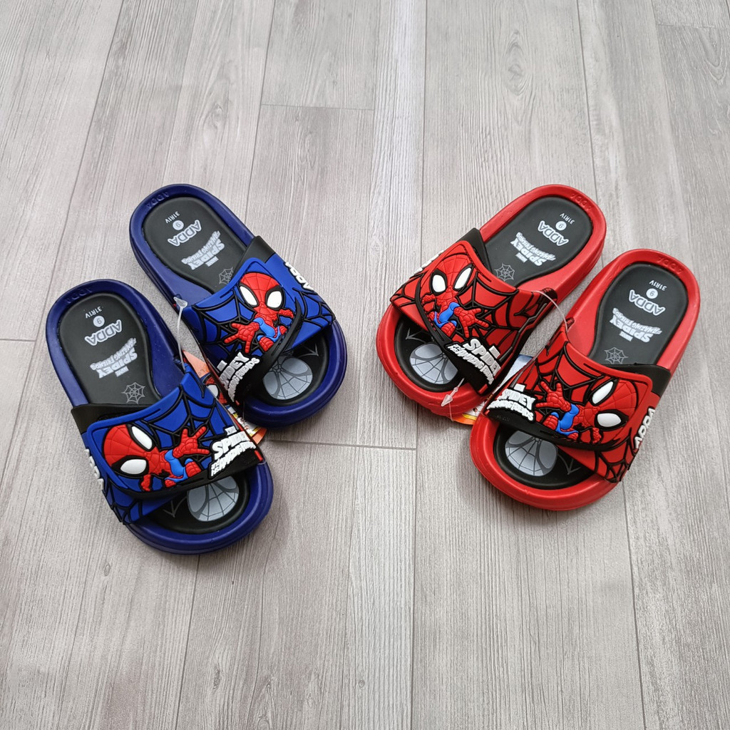Dép siêu nhân bé trai, dép siêu nhân người nhện hàng Thái Lan có quai dán tiện điều chỉnh đi êm mềm không mùi LE07