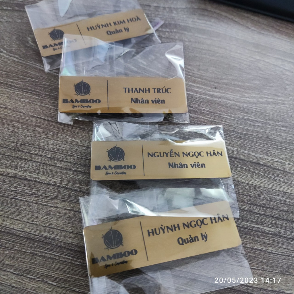 In Bảng tên nhân viên theo yêu cầu cho Bamboo Spa-In Bạch Dương