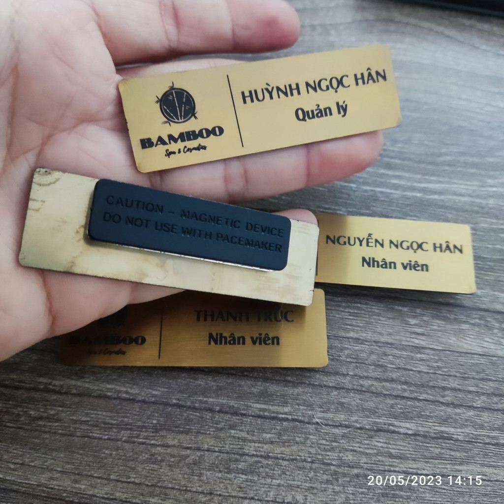 In Bảng tên nhân viên theo yêu cầu cho Bamboo Spa-In Bạch Dương