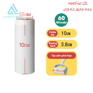 Lõi 60 tờ 10cm dự phòng thay thế cho cây lăn bụi, lõi lăn bụi