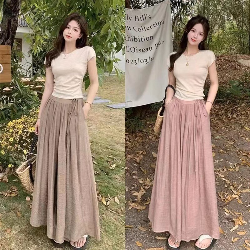 Quần Culottes Ống Rộng Lưng Cao Phong Cách Trẻ Trung-MNS-Mã 821