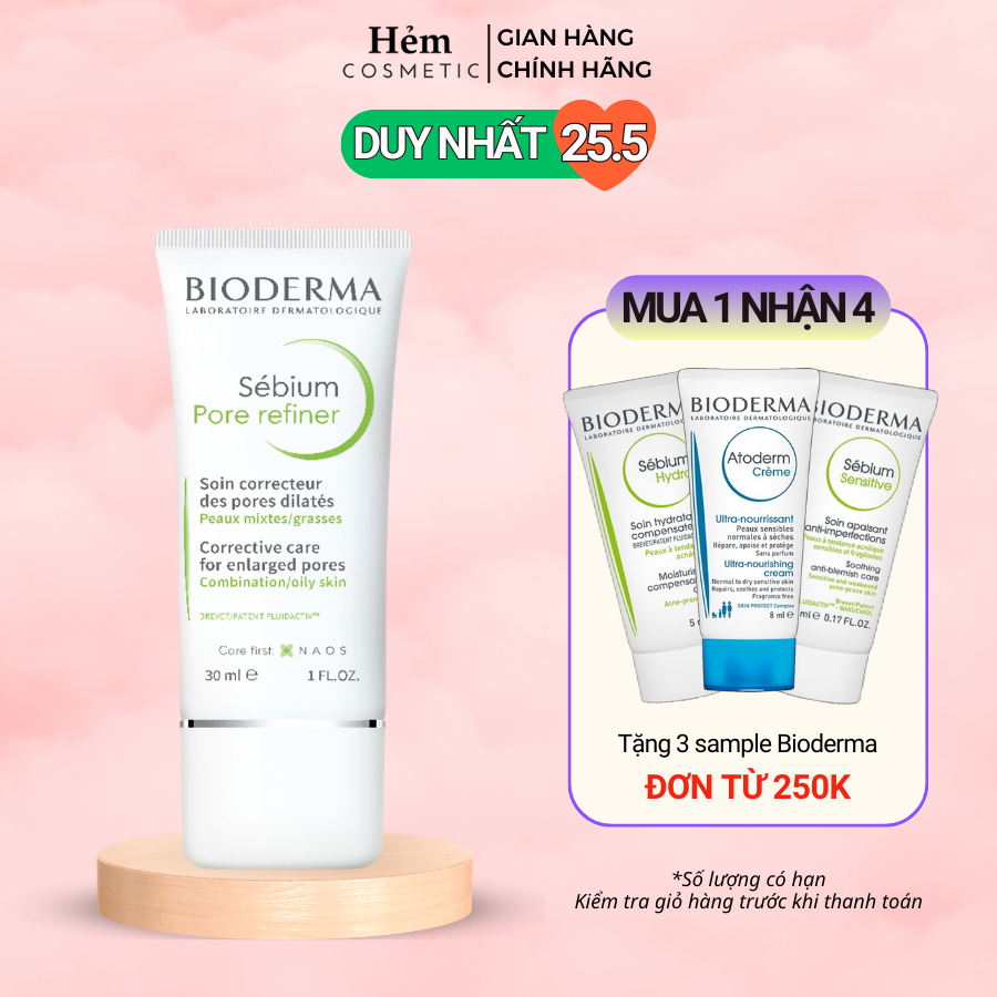Kem se nhỏ lỗ chân lông Bioderma Sebium Pore Refiner - 30ml - Hẻm Cosmetic