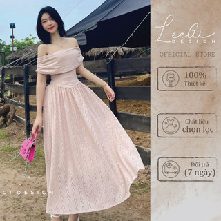 Đầm trễ vai ren dáng xòe LiLiQiQi By LeeGi bánh bèo thướt tha Min6181 Min6187