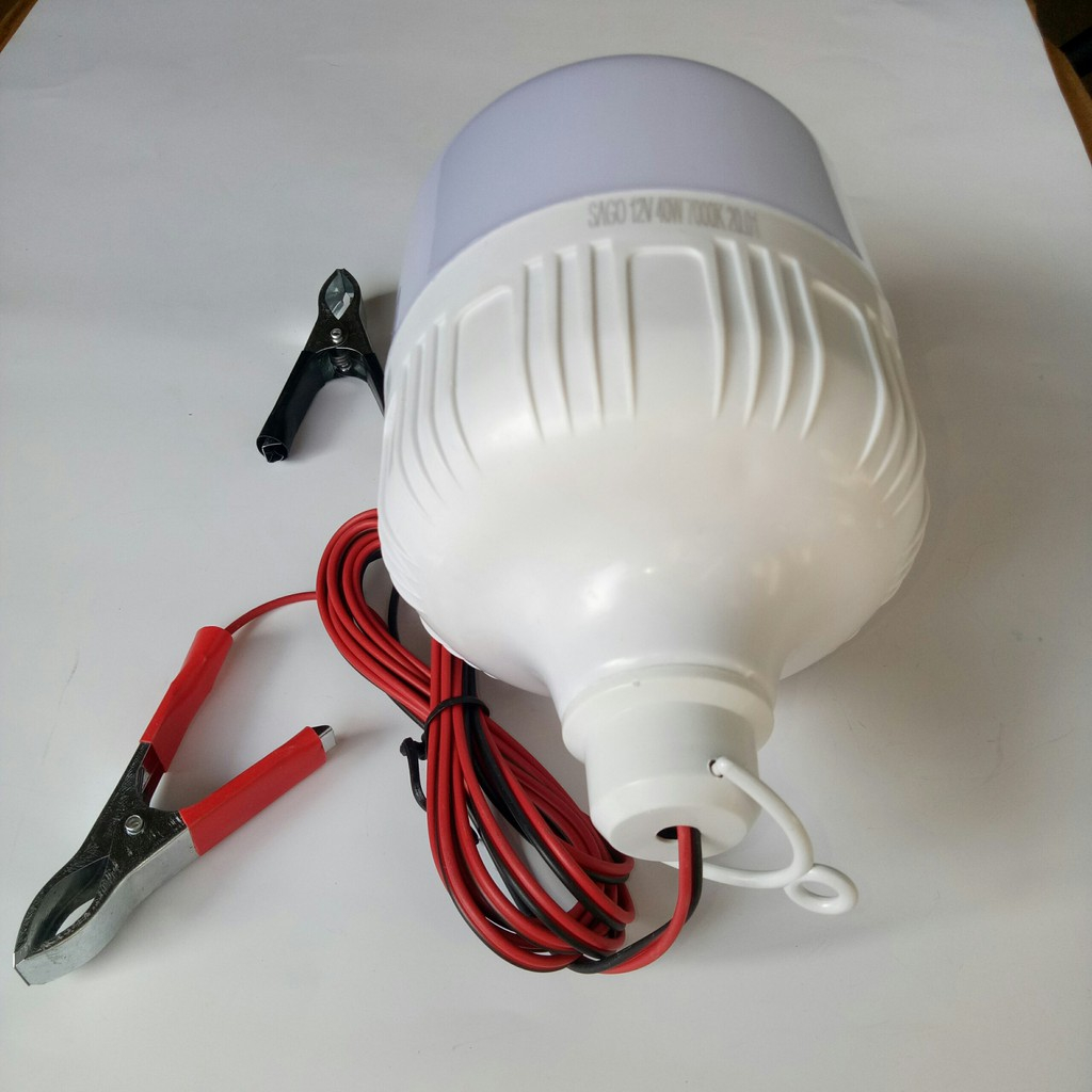 BÓNG ĐÈN LED 12V 12W 20W 30W 40W  50W KẸP BÌNH ẮC QUY