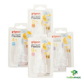 Núm vú cổ hẹp silicone siêu mềm Pigeon