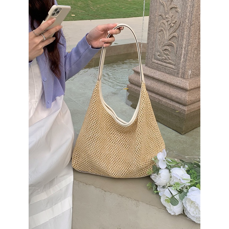 Túi cói dệt thủ công phong cách Hàn Quốc 🌷 Túi lưới xinh đi biển du lịch T57