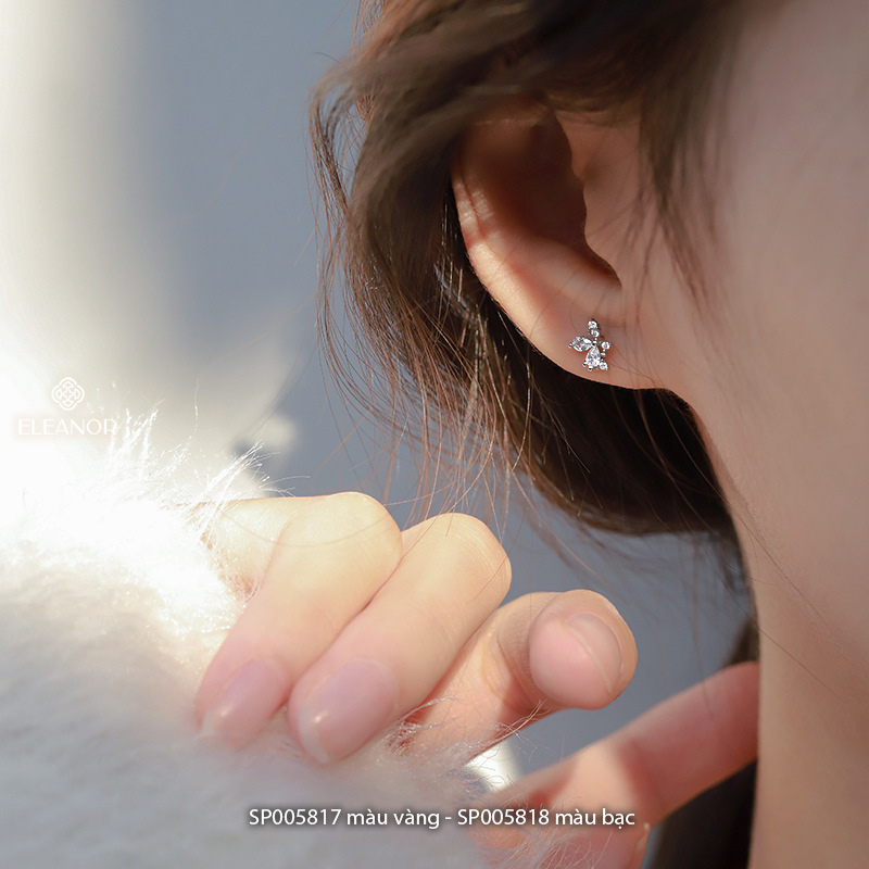 Bông tai nữ chuôi bạc 925 Eleanor Accessories hình hoa đính đá basic phụ kiện trang sức 5817