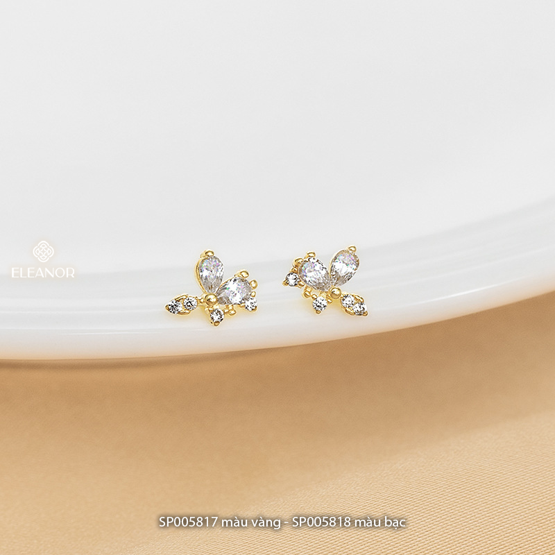 Bông tai nữ chuôi bạc 925 Eleanor Accessories hình hoa đính đá basic phụ kiện trang sức 5817