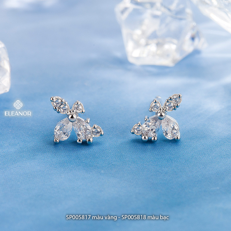 Bông tai nữ chuôi bạc 925 Eleanor Accessories hình hoa đính đá basic phụ kiện trang sức 5817