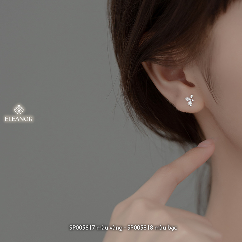 Bông tai nữ chuôi bạc 925 Eleanor Accessories hình hoa đính đá basic phụ kiện trang sức 5817