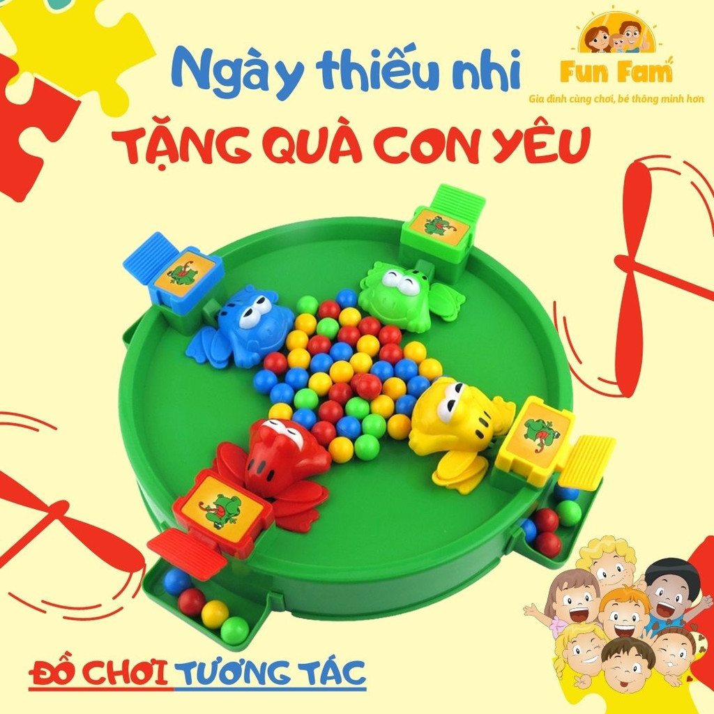 Đồ chơi trẻ em ếch ăn bi cho cả gia đình tối đa 4 người chơi, làm bộ quà tặng [Bố mẹ tương tác với con từ 3+ tuổi]