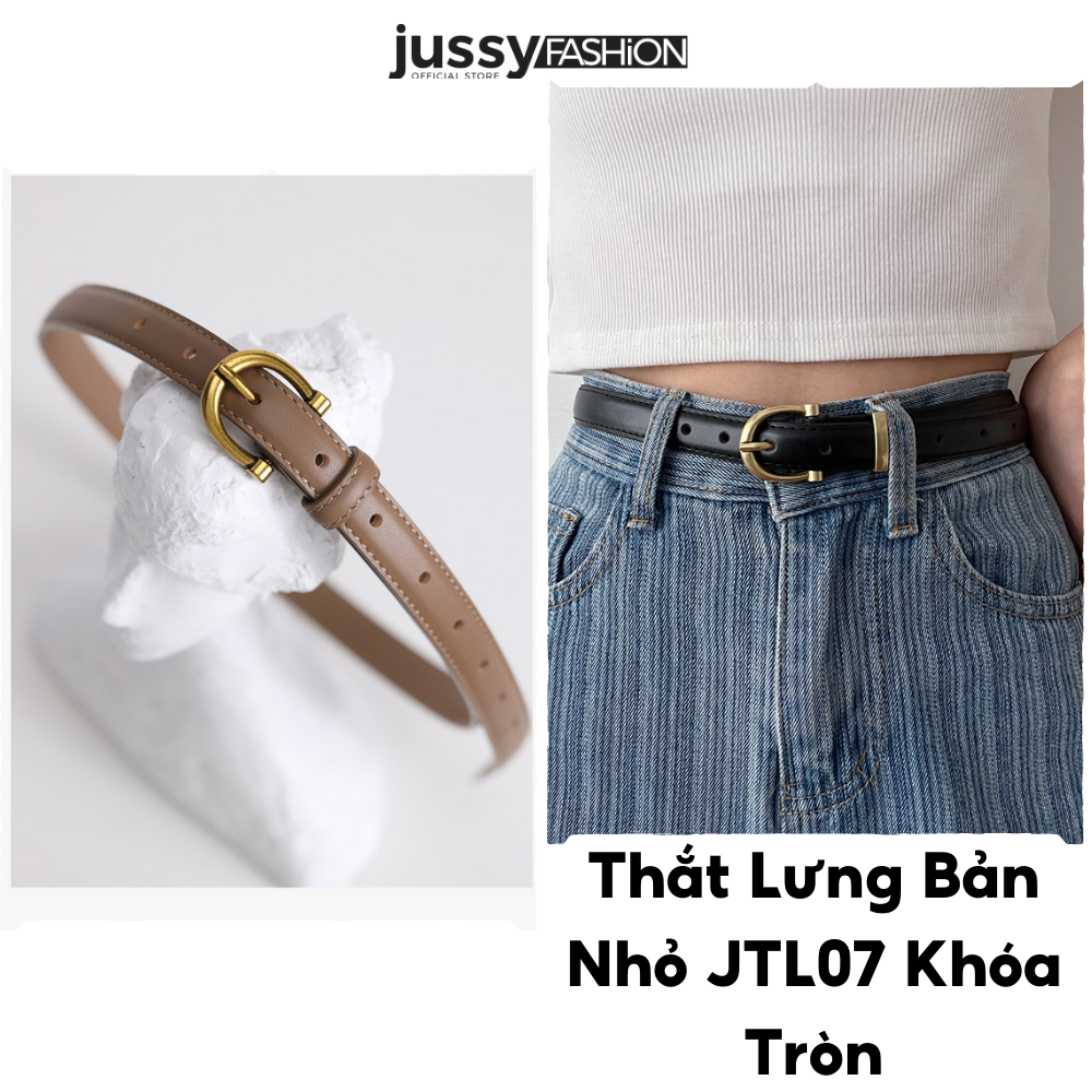 Thắt Lưng Nữ Bản Nhỏ JTL07 Jussy Official Đai Váy Khóa Tròn Phong Cách Thanh Lịch Sang Chảnh