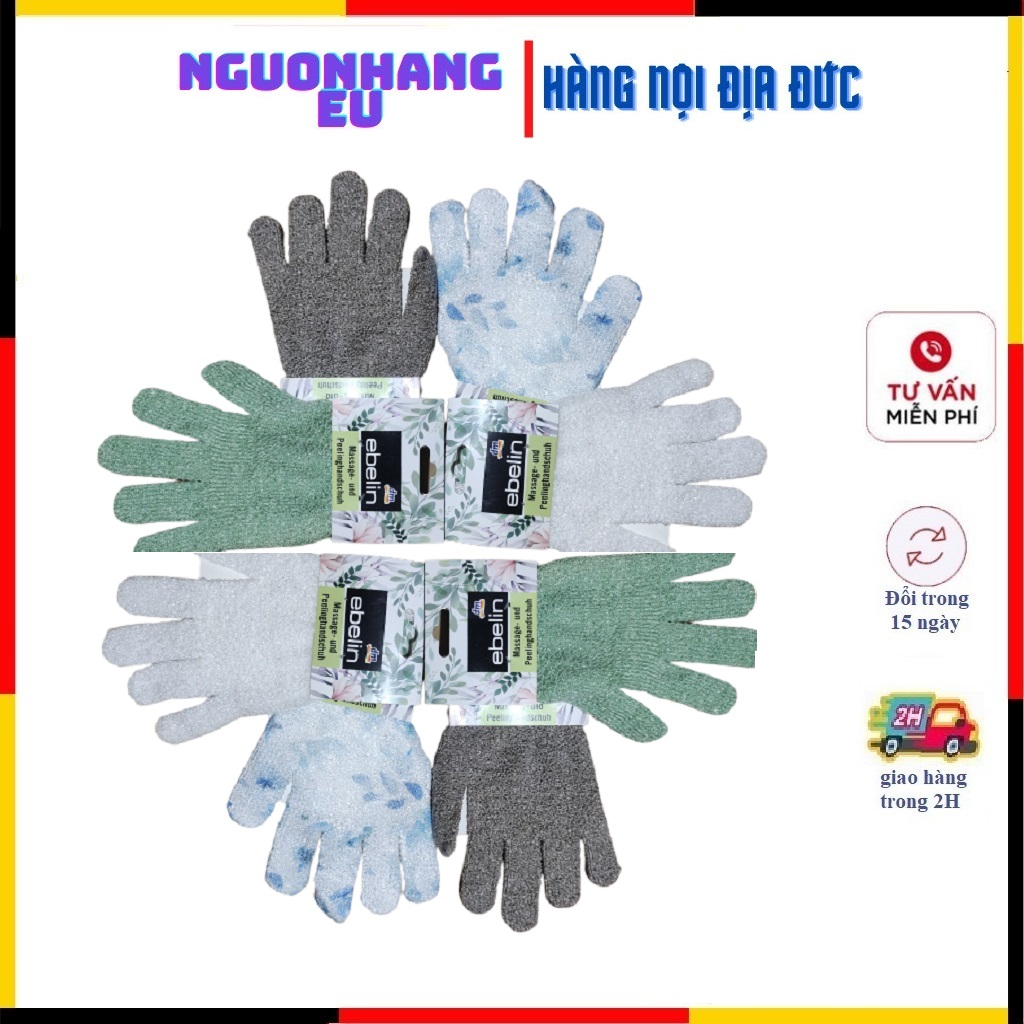 Găng tay tắm Ebelin Găng tay tắm massage Ebelin Đức giúp tẩy tế bào da chết một cách nhẹ nhàng