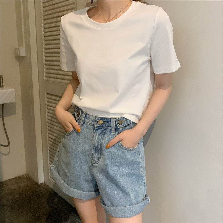 Áo thun Croptop ALICE - Áo thun trơn chất cotton 100% dày dặn, mềm mại thoáng mát mùa hè