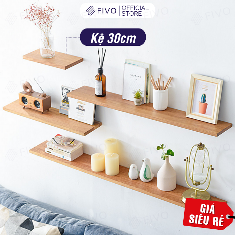 Kệ Để Sách Gỗ Treo Tường Đẹp Mini FIVO FB41, Gỗ Chống Ẩm Cao Cấp, Hiện Đại Và Tiện Dụng - Dày 17mm