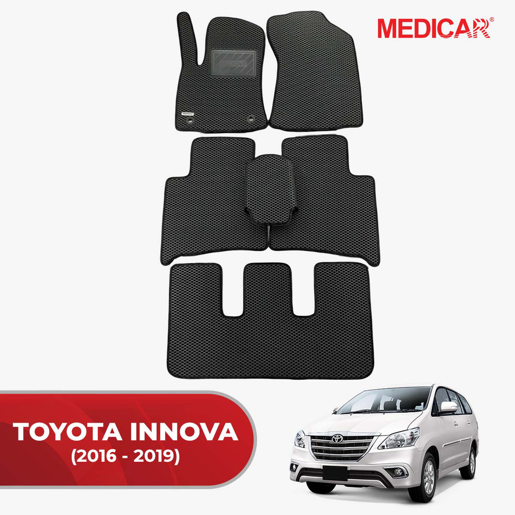 Thảm lót sàn ô tô Medicar xe Toyota Innova (2016 - 2019) - chống nước, không mùi, ngăn bụi bẩn