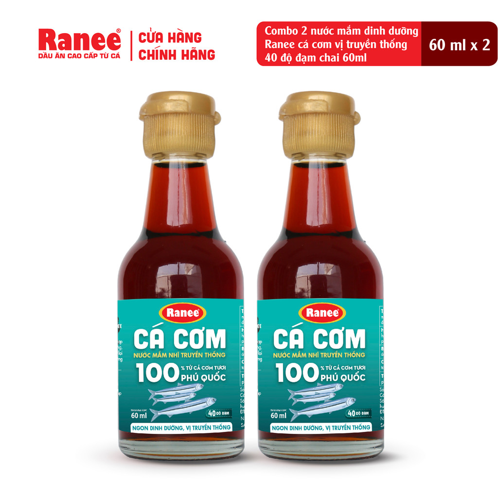 Combo 2 Nước mắm dinh dưỡng Ranee cá cơm 40N chai 60ml