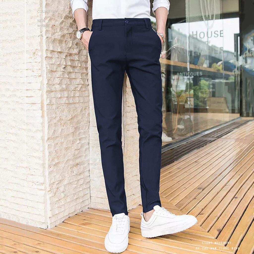 Quần Dài Âu Nam Vải Cotton 4 Chiều Mặc Đi Làm Công Sở