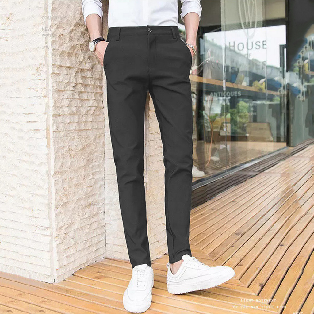 Quần Dài Âu Nam Vải Cotton 4 Chiều Mặc Đi Làm Công Sở