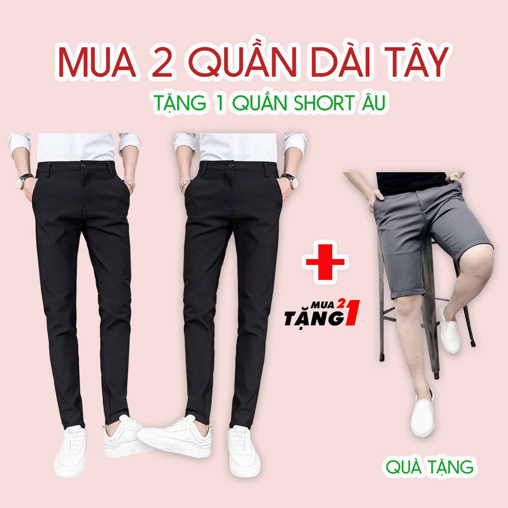 Quần Dài Âu Nam Vải Cotton 4 Chiều Mặc Đi Làm Công Sở