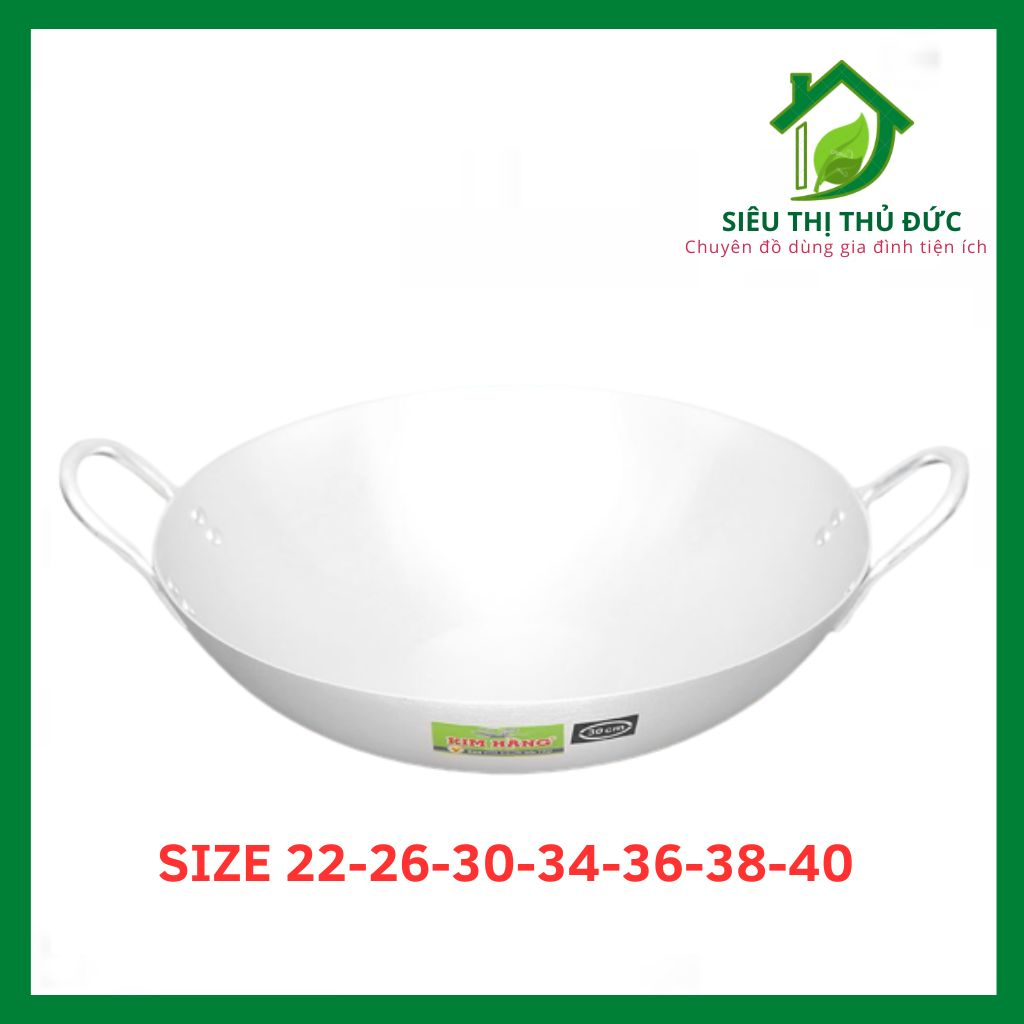 Chảo Nhôm Bầu Xi Kim Hằng Chính Hãng Size 22 26 30 34 36 38 40