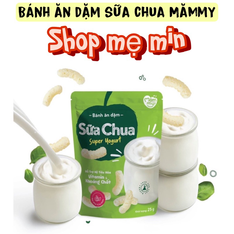 Bánh ăn dặm vị sữa chua nguyên chất Dạng que Mămmy, tan nhanh , hỗ trợ tiêu hoá 25gr