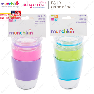 Bộ 2 Ly Uống Nước Munchkin Có Nắp Cho Bé Từ 18 Tháng