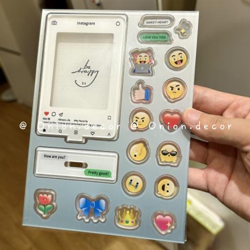 Khung ảnh để bàn Acrylic kèm 17 emoji