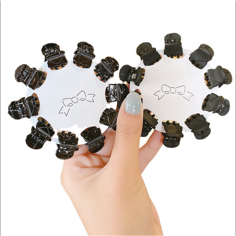 Kẹp Tóc Mini AMUVEO Kẹp Bên Màu Đen Thời Trang Mùa Hè Xinh Xắn KB-08