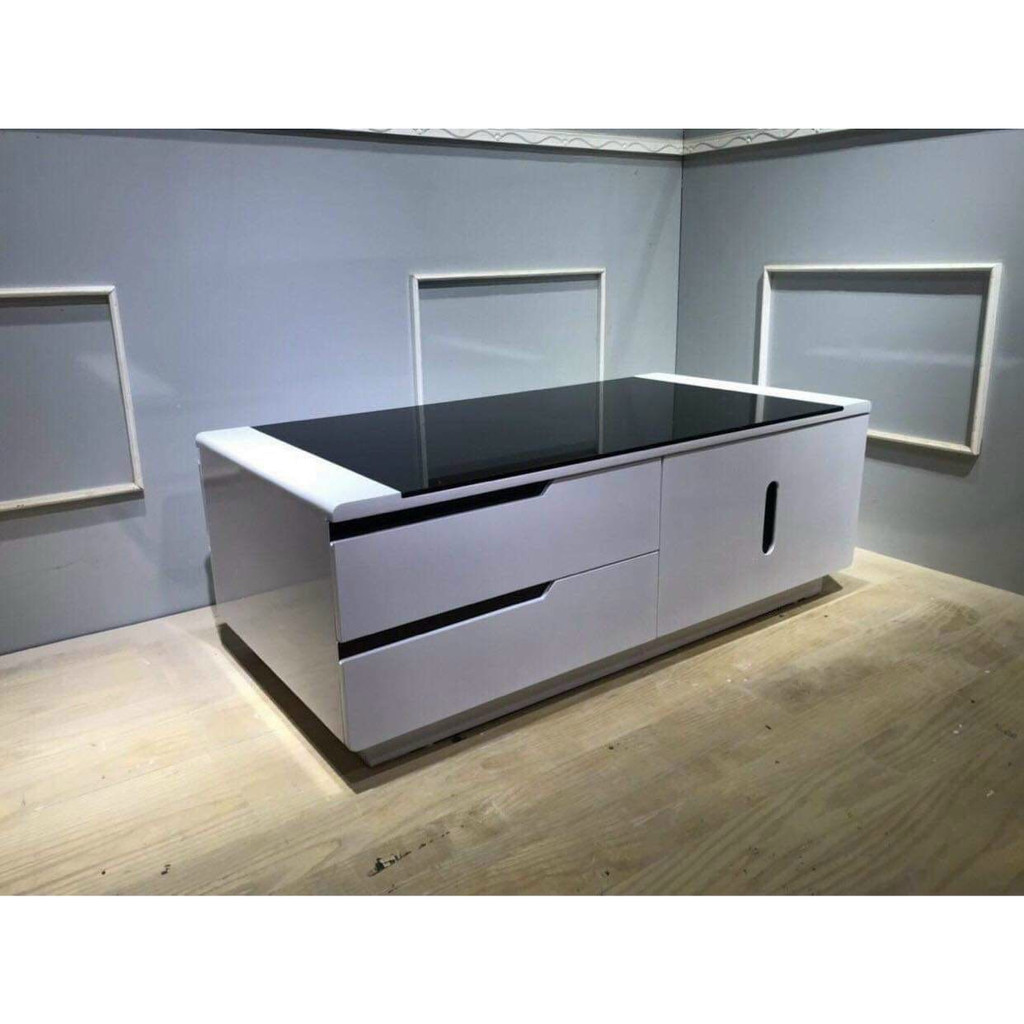 Bàn trà sofa tặng kèm mặt kính đen sang trọng kích thước 100x50 hoặc 120x60cm
