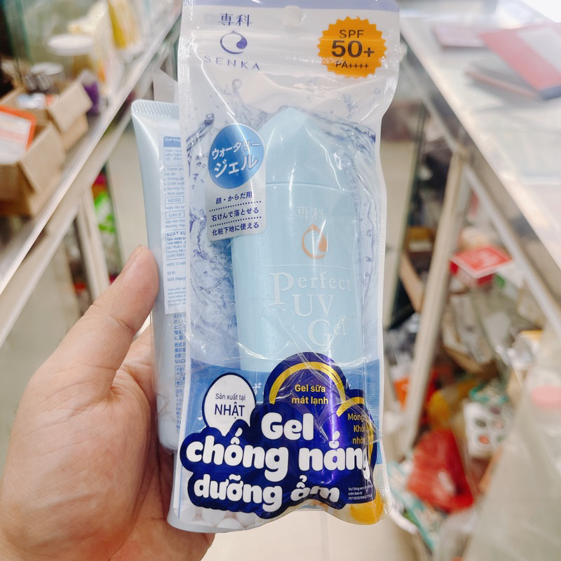 Gel Sữa Chống Nắng Senka Perfect UV Gel 80ml tặng thêm 1 srm dịu nhẹ 100g size lớn