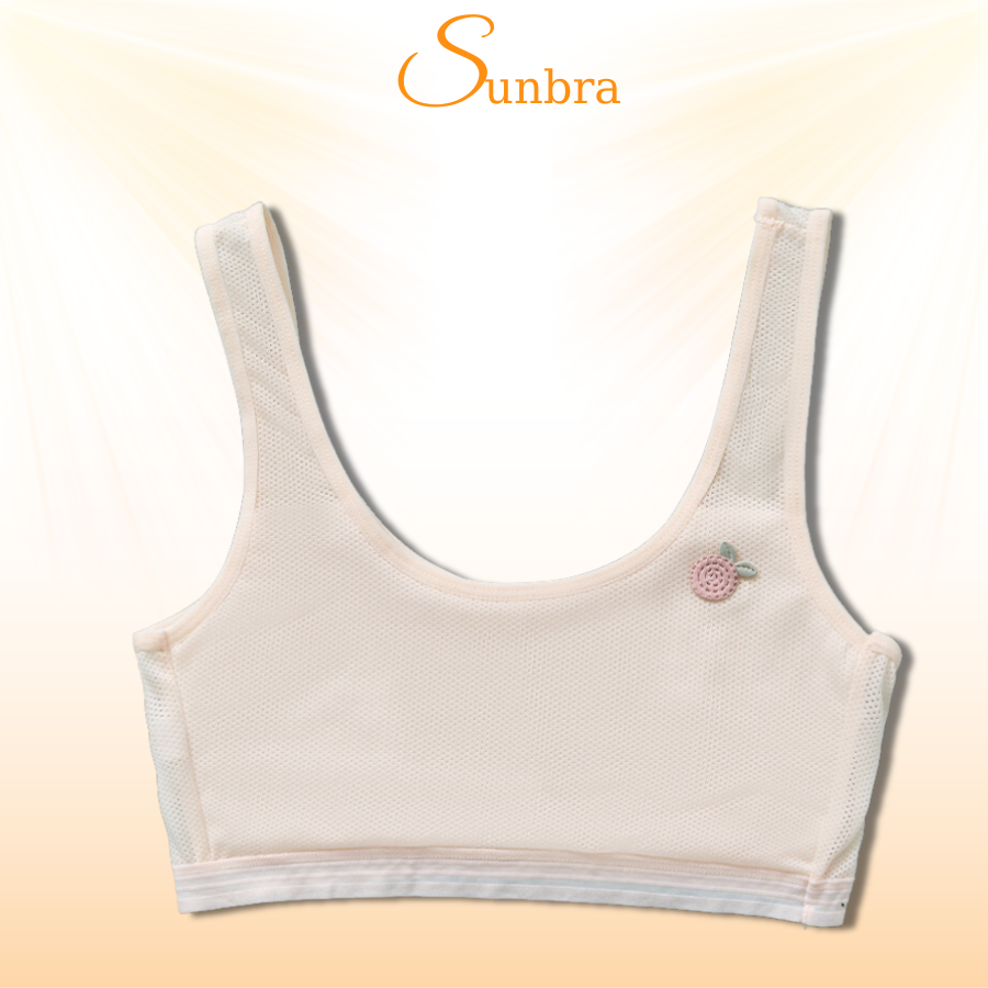 Áo Lót Bé Gái Cotton Phối Lưới Thông Thoáng Cao Cấp SUNBRA 344