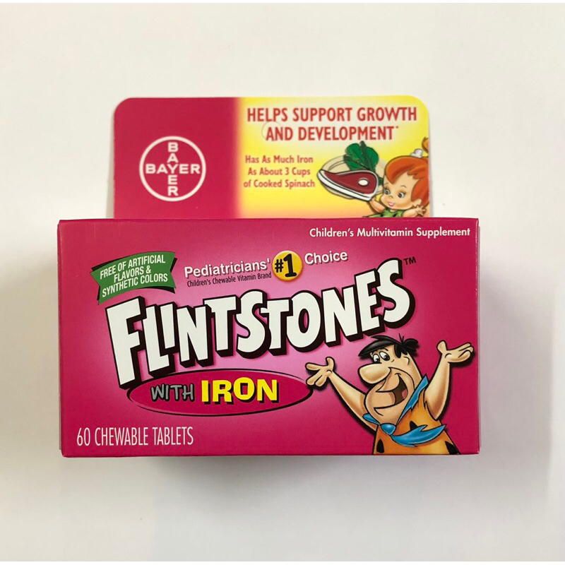 Kẹo nhai vitamin và sắt Flintstones With Iron 60 viên - Mỹ