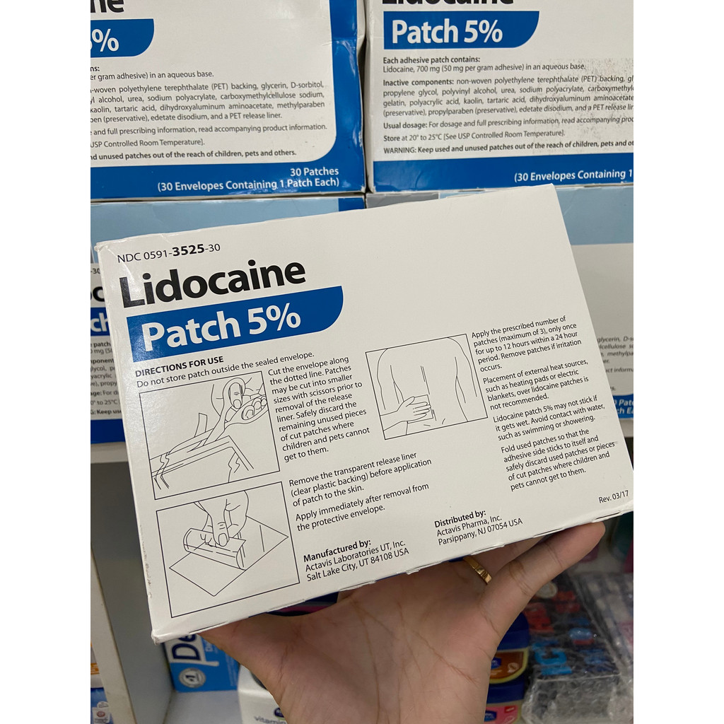 Cao dán giảm đau Rx Only LIDOCAINE 5% USA