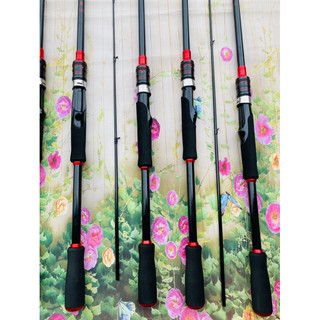CẦN IKADA  câu cá màu ĐEN ĐỎ  dài 1m5, 1m8 GIÁ RẺ CÂU BÈ, ngọn 0.5mm