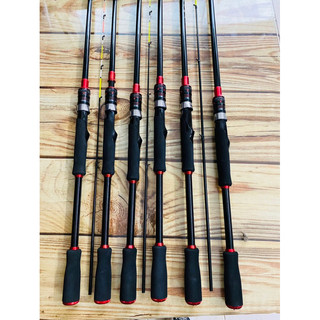 CẦN IKADA  câu cá màu ĐEN ĐỎ  dài 1m5, 1m8 GIÁ RẺ CÂU BÈ, ngọn 0.5mm