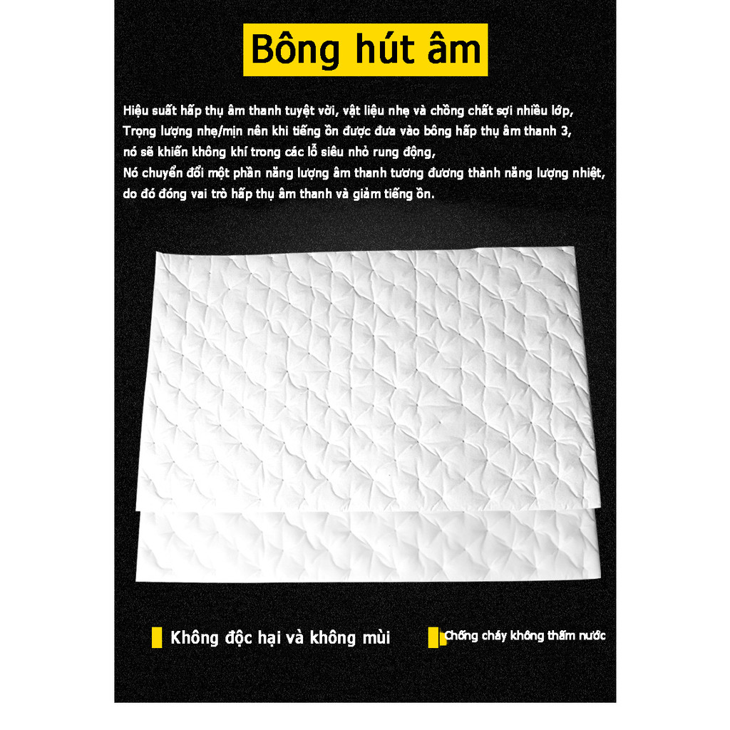 JINGQU 2M/2.5MM xe hơi tấm cách âm 80x46cm khử mùi, mui xe tự dính, cao su butyl, không dễ mòn