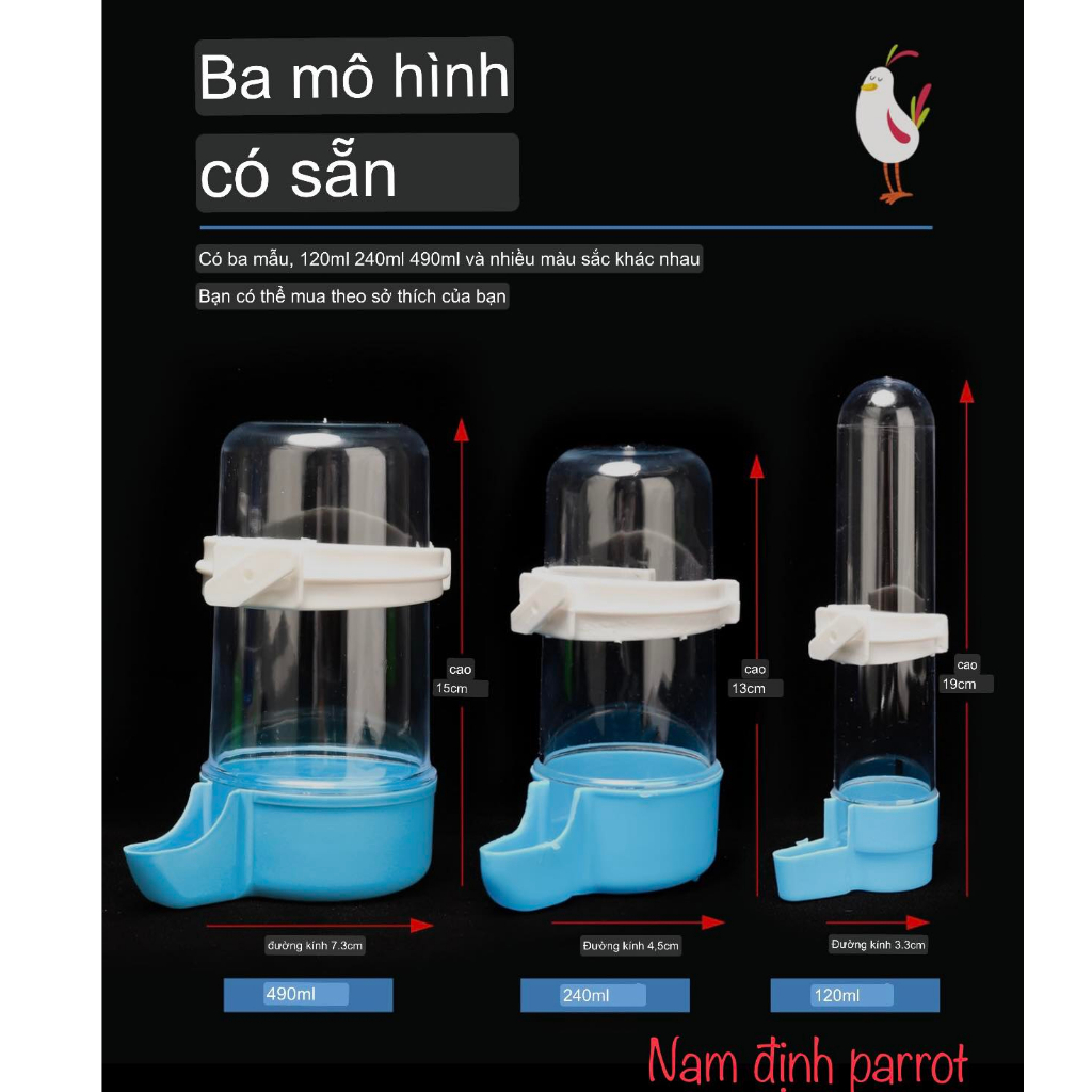 Cóng nước cho chim cảnh 120ml , 240ml, 490ml - Cóng nhập khẩu
