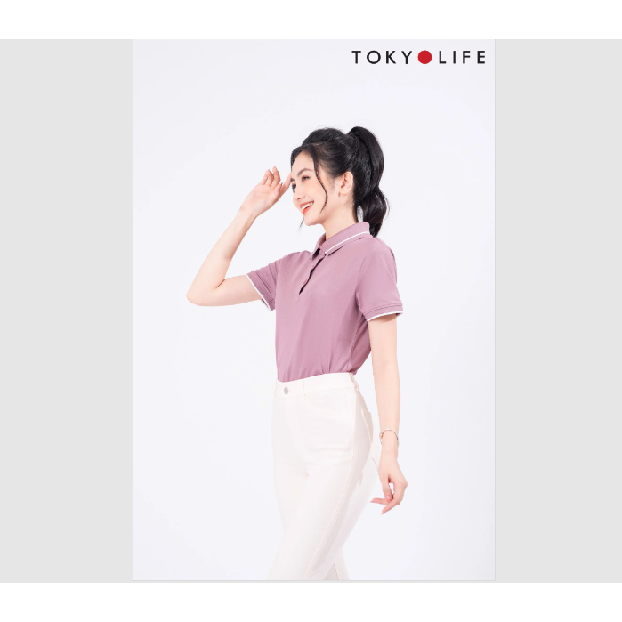 Áo Polo NỮ cổ dệt phối 1 đường kẻ TOKYOLIFE C9POL003M