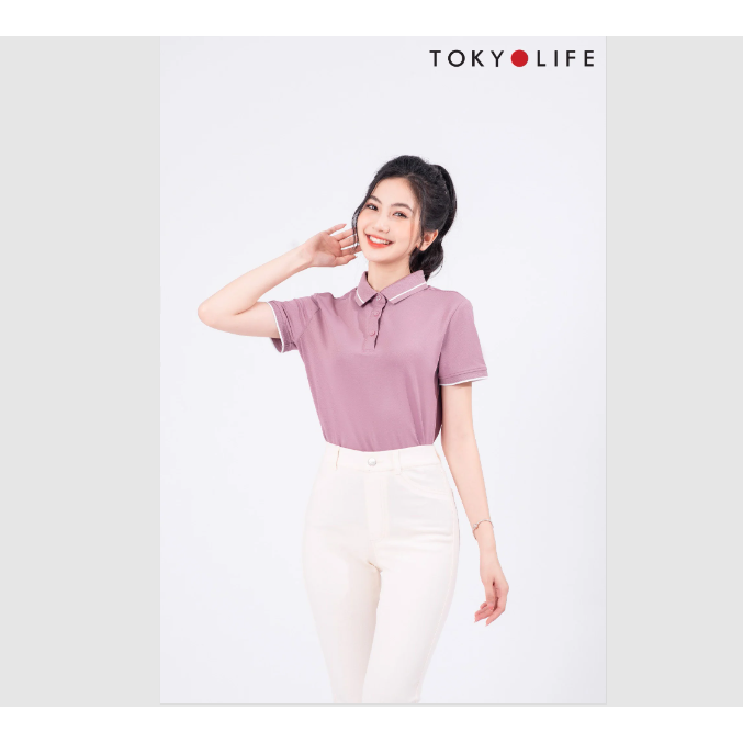 Áo Polo NỮ cổ dệt phối 1 đường kẻ TOKYOLIFE C9POL003M