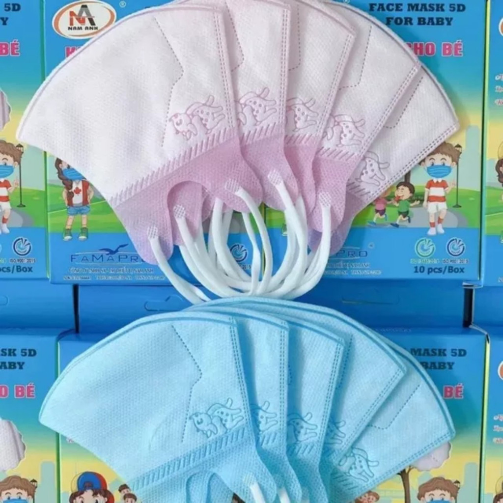 COMBO 5 HỘP 50 CHIẾC  KHẨU TRANG Y TẾ EM BÉ KHÁNG KHUẨN FAMAPRO CAO CẤP CHO BÉ