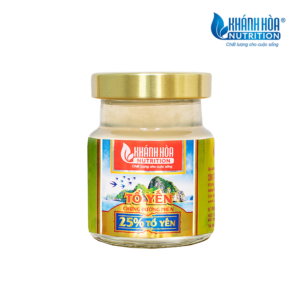 Nước Yến Sào Chưng Đường Phèn Cao Cấp 25% - Khánh Hòa Nutrition - Lọ 70ml