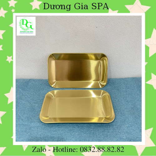 Đĩa chữ nhật mạ vàng, kích thước 21 x 12.5cm