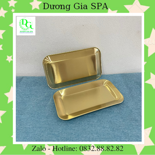 Đĩa chữ nhật mạ vàng, kích thước 21 x 12.5cm